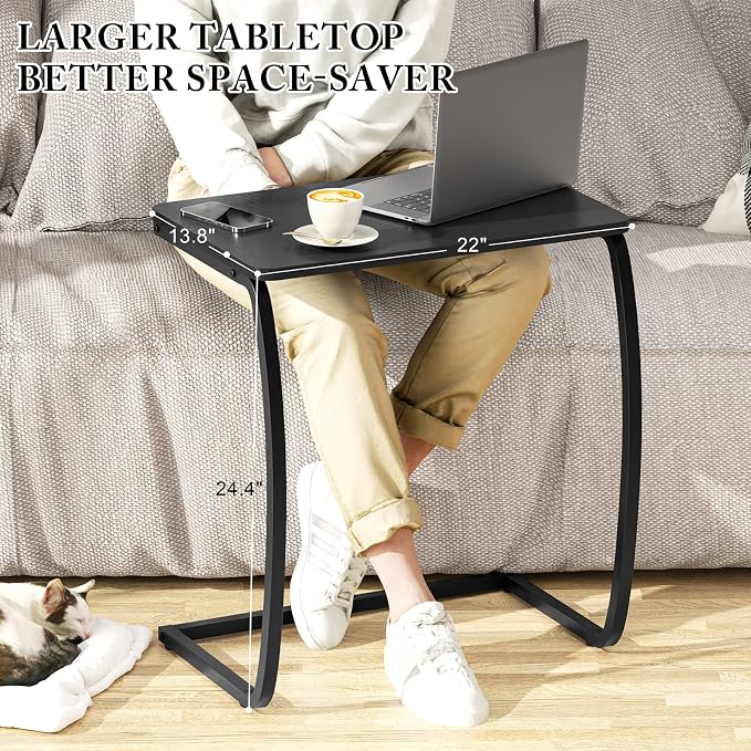 SRIWATANA Side Table, End Table, Vintage C-Shaped Couch Table - Image 3