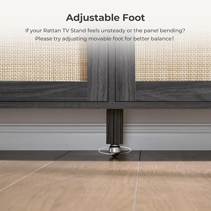SICOTAS Rattan TV Stand for Television up to 65 Inch - Image 5