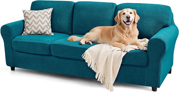 SUBRTEX 7 Pieces Stretch Sofa Slipcover Sets Couch Cover Sets Backrest Cushion by Subrtex