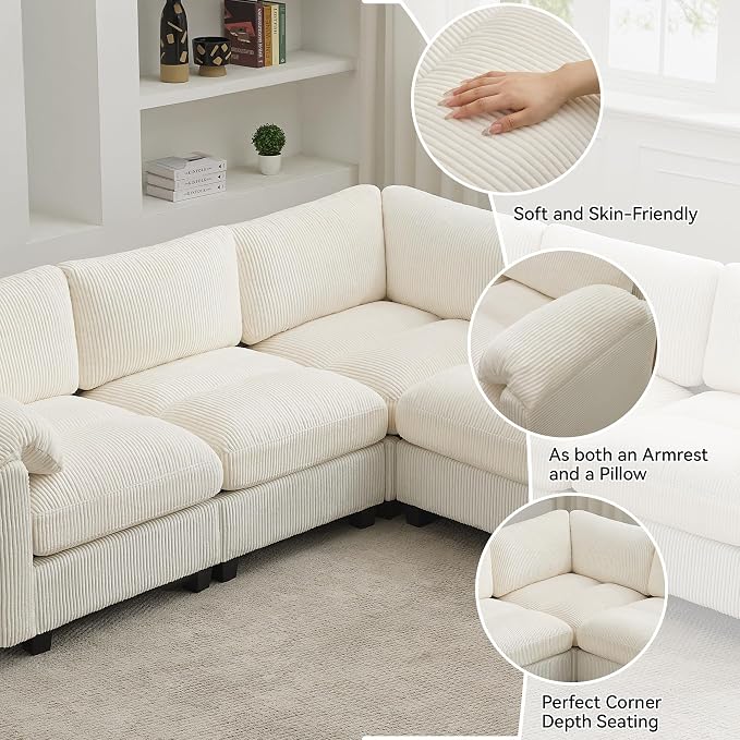 114'' V-Shaped Sectional Cloud Couch - Image 3