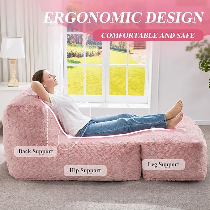 Hobestluk Bean Bag Chair Big Bean Bag Lounger - Image 6