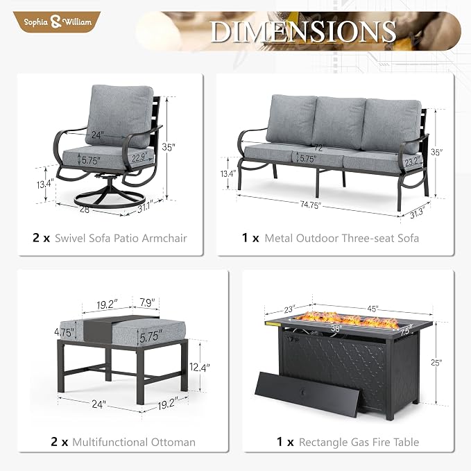 Sophia & William Patio Furniture Sets - Image 6