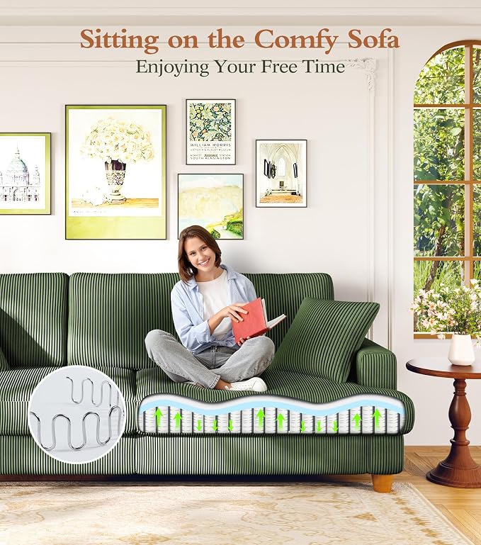 Kidirect 87in L Shaped Couch, Modular Sofa No Tool Assembly, Comfy Sectional - Image 7