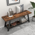 Oastreeful Storage Bench Industrial Rustic Wooden and Metal Entryway Shoe Boots by GiftGoDirect