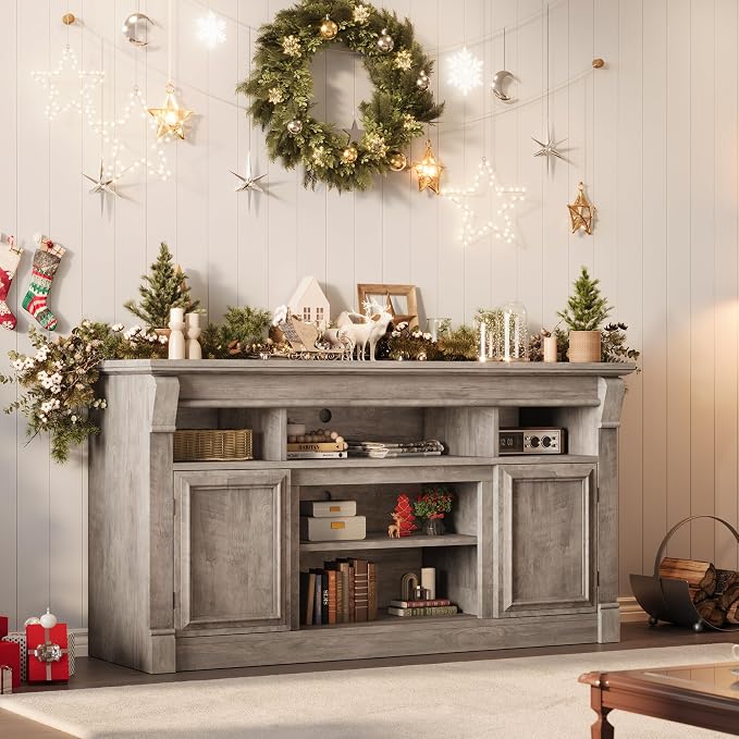 IDEALHOUSE Farmhouse TV Stand for TVs Up to 65", Entertainment Center - Image 4