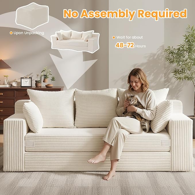 Boneless Couch 70 inch, 3 Seater Couch - Image 8