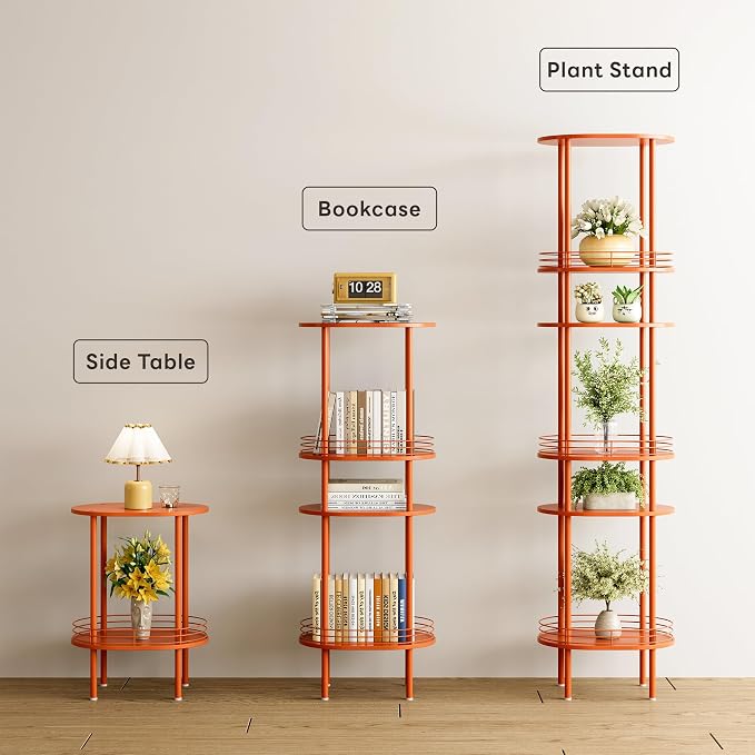 Small Modern Round Side Table Set of 2, 2-Tier Side Tables Living Room - Image 4