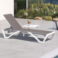 PURPLE LEAF Patio Chaise Lounge Chair Set Outside Aluminum Plastic Stackable by PURPLELEAF