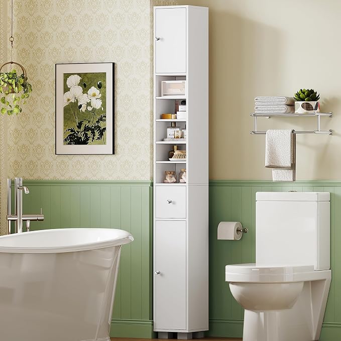 TEENFON Bathroom Cabinet, Narrow Bathroom Storage Cabinet by TEENFON