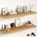 Oak Floating Shelves 55Inch Long, 12 Inch Deep Floating Shelves by FunMemories