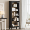 Arched Bookshelf with 5 Tier Open Shelves, Study and Living Room, Modern Black by JMHDYG