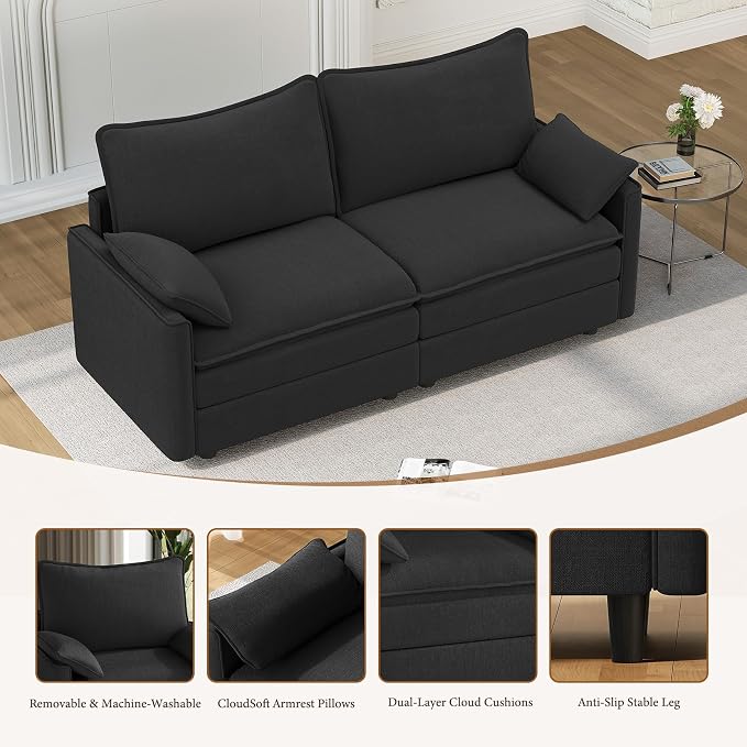 Vesgantti 74" Loveseat Sofa for Living Room, Comfy Cloud Couch Deep Seat - Image 7