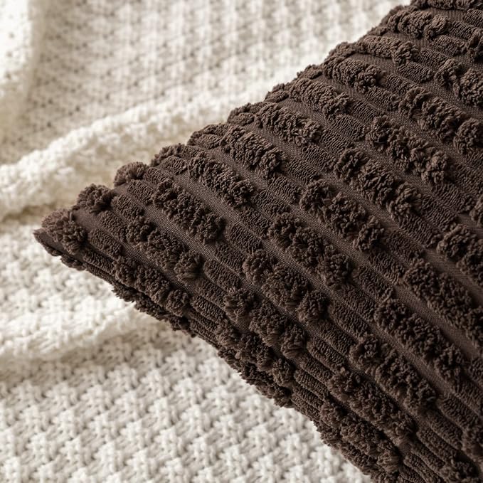 MIULEE Pack of 2 Corduroy Decorative Euro Sham Throw Pillow Covers 24x24 Inch - Image 2