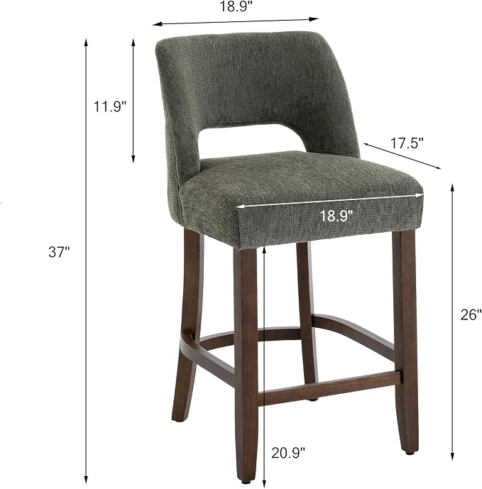 VKNOW Bar Stools Set of 6, Modern Counter Stools - Image 2
