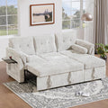 Convertible Sleeper Sofa Bed, 63 Inch Chenille Pull Out Couch by Outdoorchairs