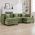 111'' Sectional Cloud Deep Seat Couch, Oversized Chenille U Shaped Sectional by WUTUTUEE