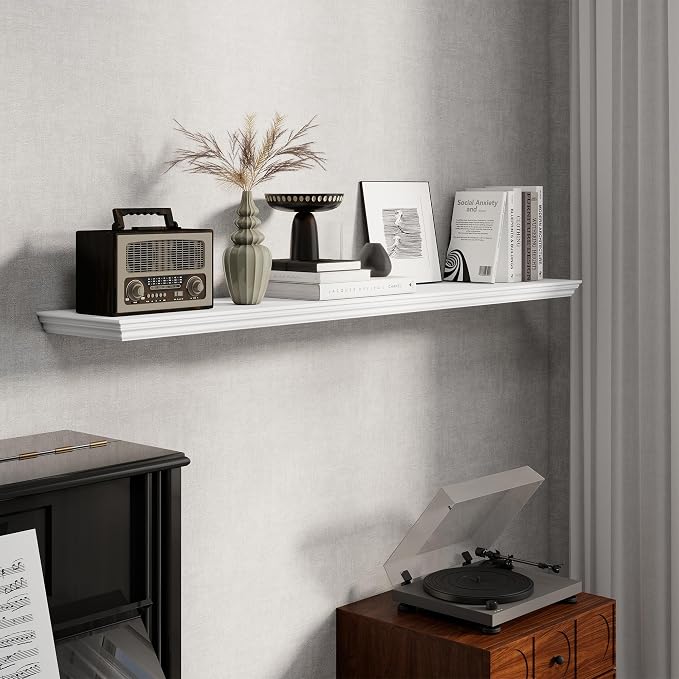 Fun Memories Floating Shelves 55 Inch Long, 9.3 Inch Deep Classic Crown Molding - Image 5