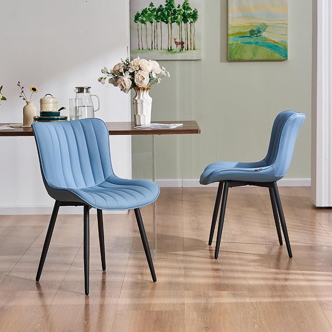YOUNUOKE Mid-Century Modern Dining Chairs Set of 2, Armless Accent Chair by YOUNUOKE