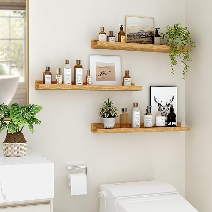 Floating Shelves for Wall, 24 inch Wood Floating Shelves Set of 2, Picture - Image 4