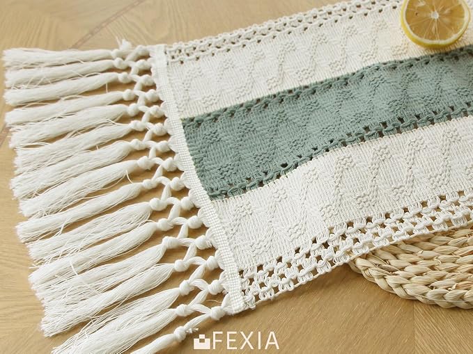 FEXIA Sage Green Table Runner 90 Inches Long - Image 4