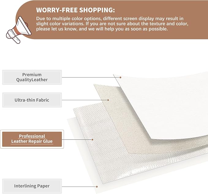 ONine Leather Repair Patch，Self-Adhesive Couch Patch，Multicolor Available - Image 2