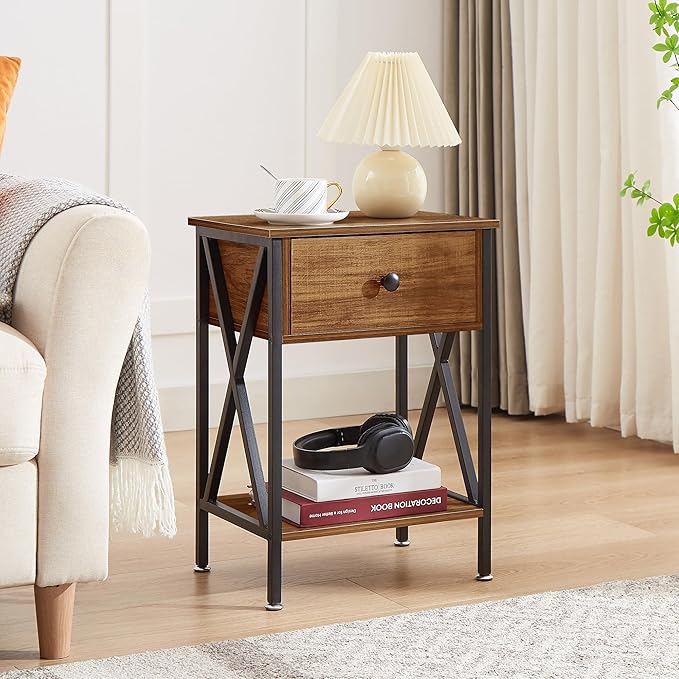 VECELO Nightstands Set of 2, Modern Bedside End Tables, Night Stands - Image 2