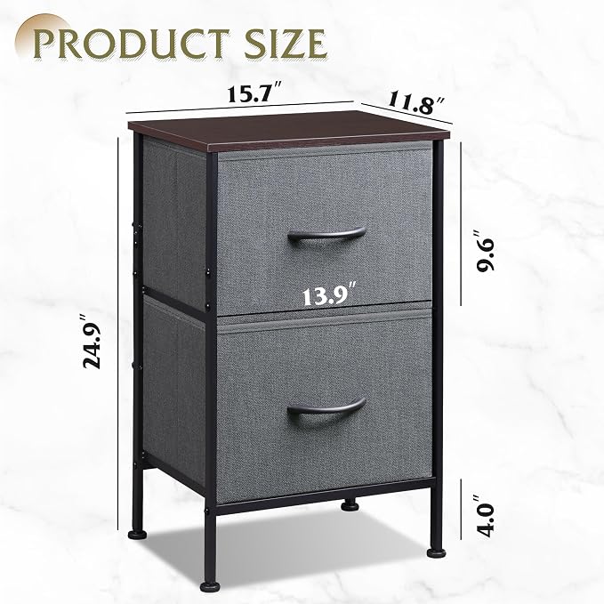 WLIVE Night Stand Set 2, Dresser and Nightstand Sets, Nightstands - Image 3