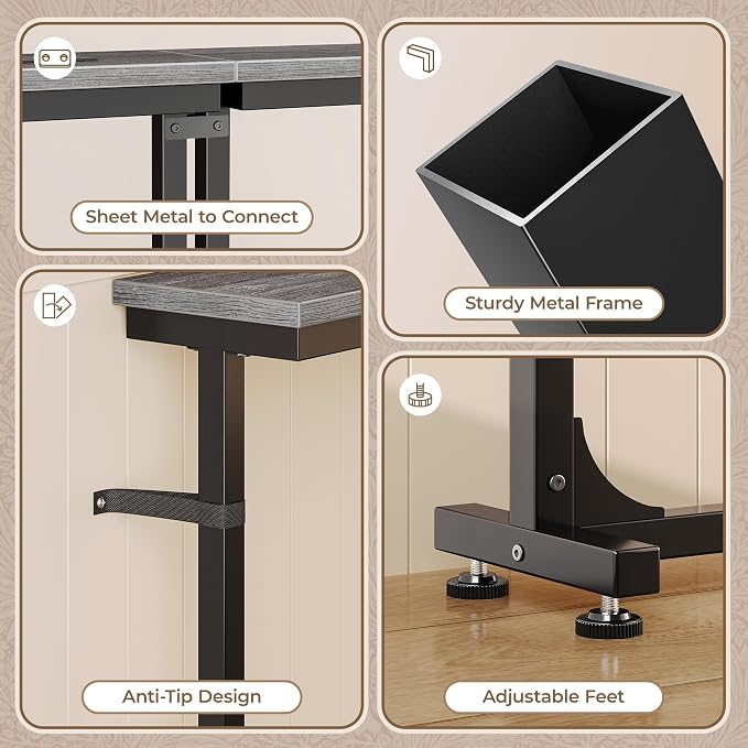 Huuger 78.7 Inch Behind Couch Table - Image 9