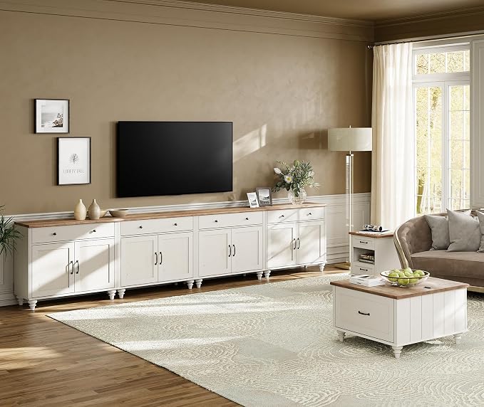 WAMPAT Farmhouse TV Stand for 85 inch TV - Image 5