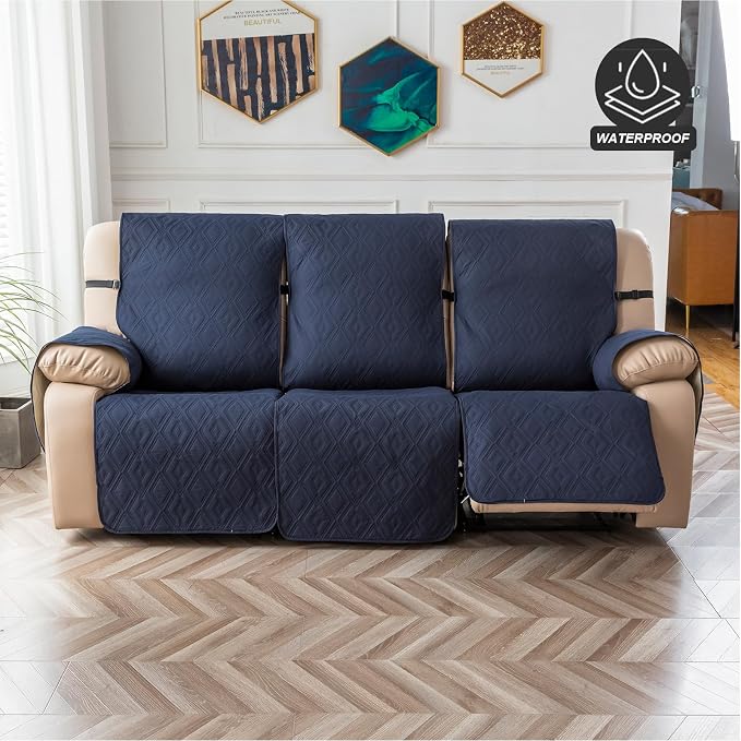 Genina Waterproof Couch Cover for Reclining Couch 3 Seater Non-Slip, Washable - Image 8