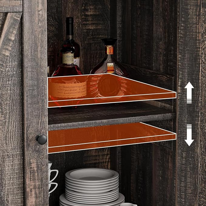 GarveeHome Small Storage Cabinet, Farmhouse Sideboard Buffet Cabinet - Image 4