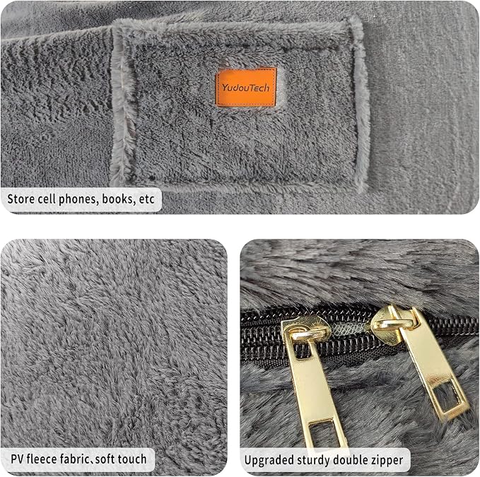 YudouTech (No Filler Bean Bag Chair Cover Without Filler, Big Round Soft Fluffy - Image 3