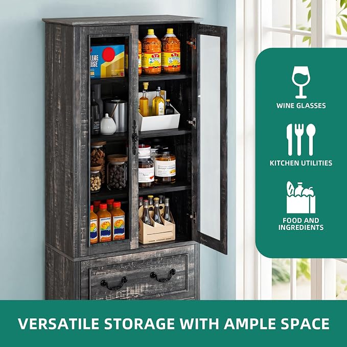 YITAHOME 76'' Tall Kitchen Pantry Cabinet, Freestanding Storage Cabinet - Image 3