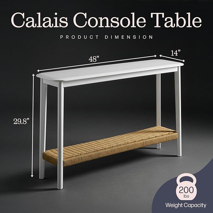 Alaterre Furniture Calais 48 Inch Wooden Console Table - Image 3