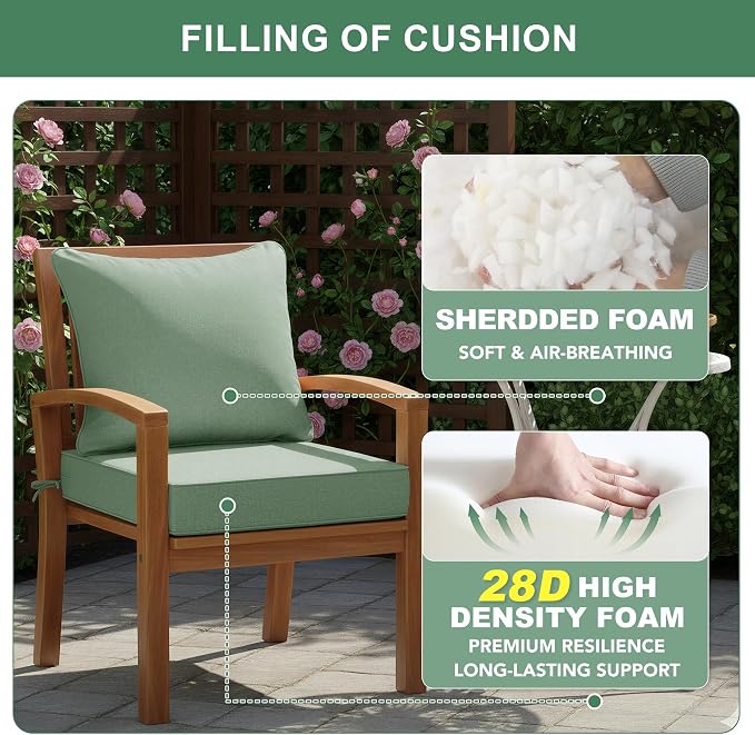 Summsun Outdoor Cushions for Patio Furniture, Faux Linen Water Resistant - Image 6