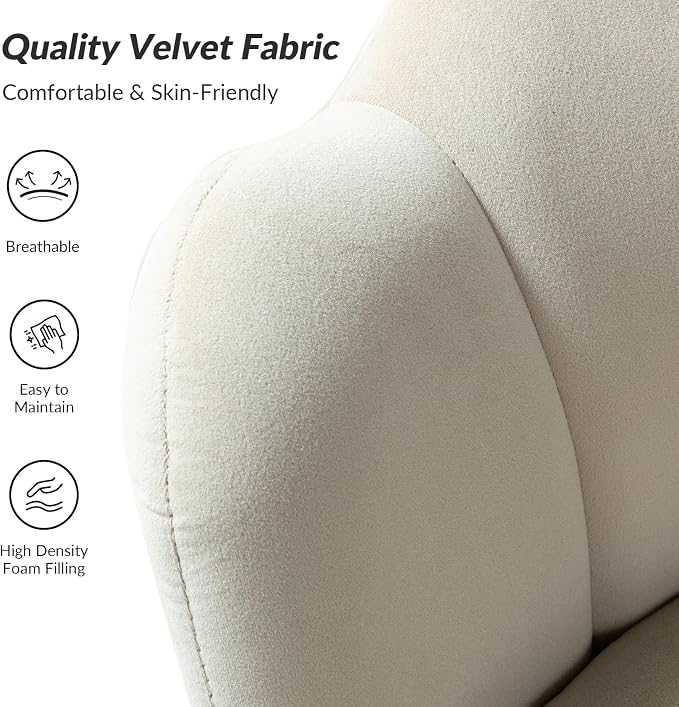 HULALA HOME Modern Velvet Accent Chair - Image 4