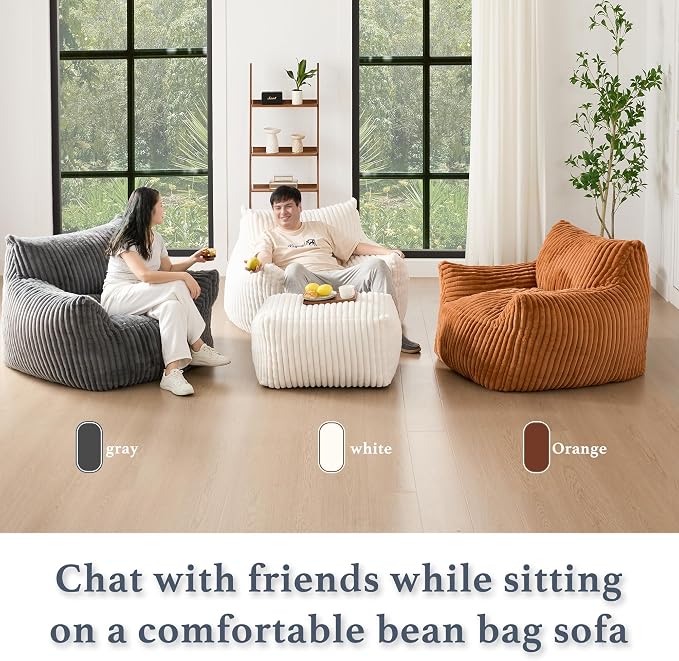 Gericco Oversized Bean Bag Chaise Lounge Chair Indoor - Image 6