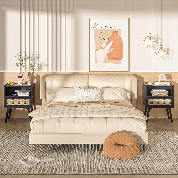 Lerliuo Rattan Nightstand, Bedside Table - Image 4