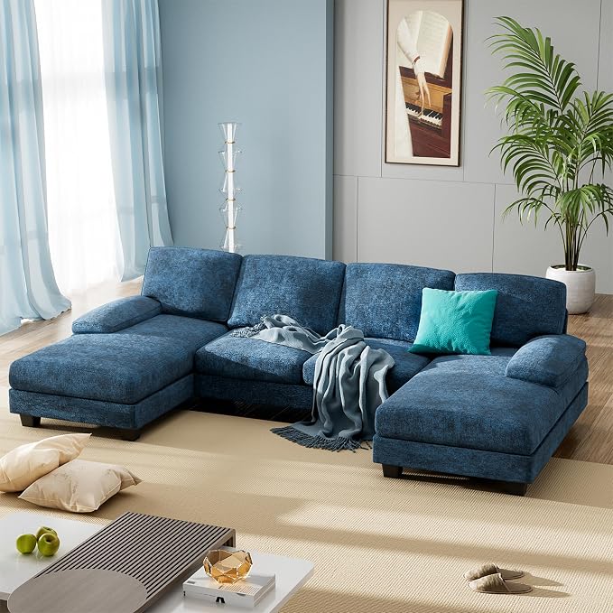 Furniwell Convertible Sectional Sofa Couch, 4 Seat Sofa Set - Image 6