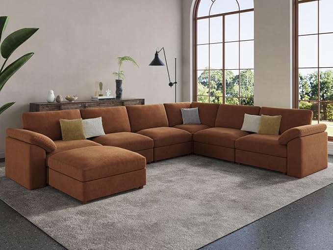 EASE MOOSE Oversized Sectional Modular Sofa, Chenille Large L Shape Sectional by EASEMOOSE