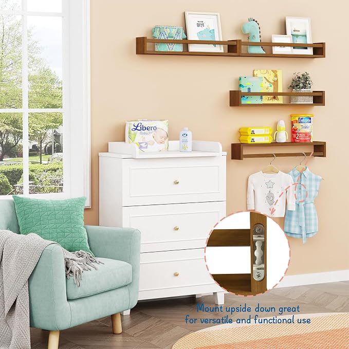 Forbena 24 Inch Wooden Floating Nursery Book Shelves - Image 4