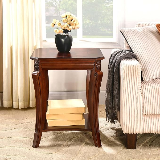 Traditional Distressed Farmhouse Style Coffee Table Set, 3-Piece Solid Wood - Image 8