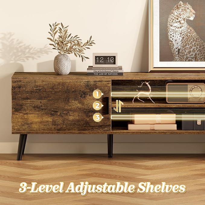 SUPERJARE 70.9 Inch TV Stand for 65, 75 Inch TV, Entertainment Center - Image 4