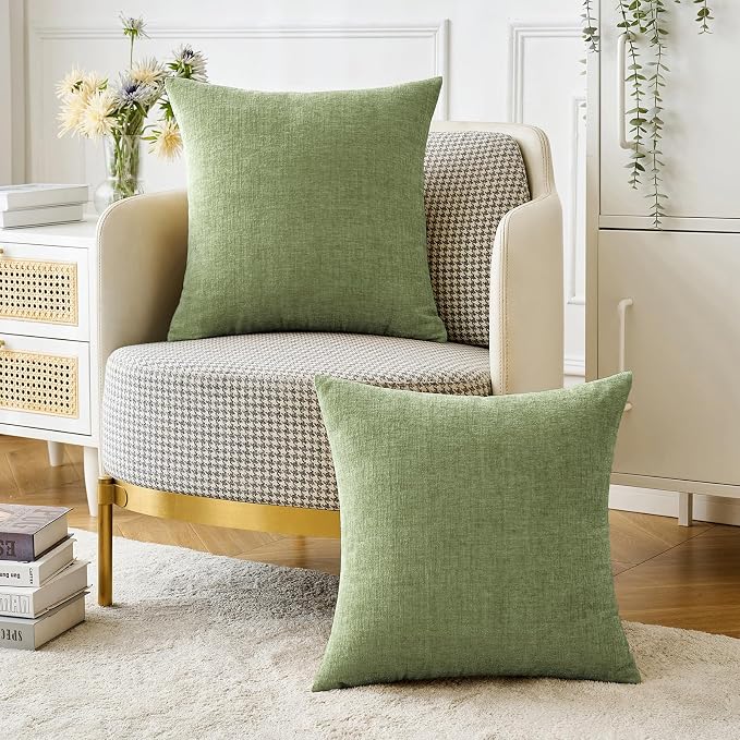MIULEE Pack of 2 Couch Throw Pillow Covers 22x22 Inch Spring Soft Sage Green - Image 5