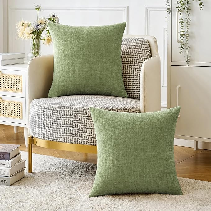 MIULEE Pack of 2 Couch Throw Pillow Covers 18x18 Inch Spring Soft Sage Green - Image 5