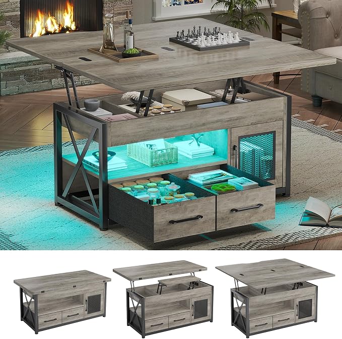 Itaar 40" Lift Top Coffee Table, 4 in 1 Coffee Tables by Itaar