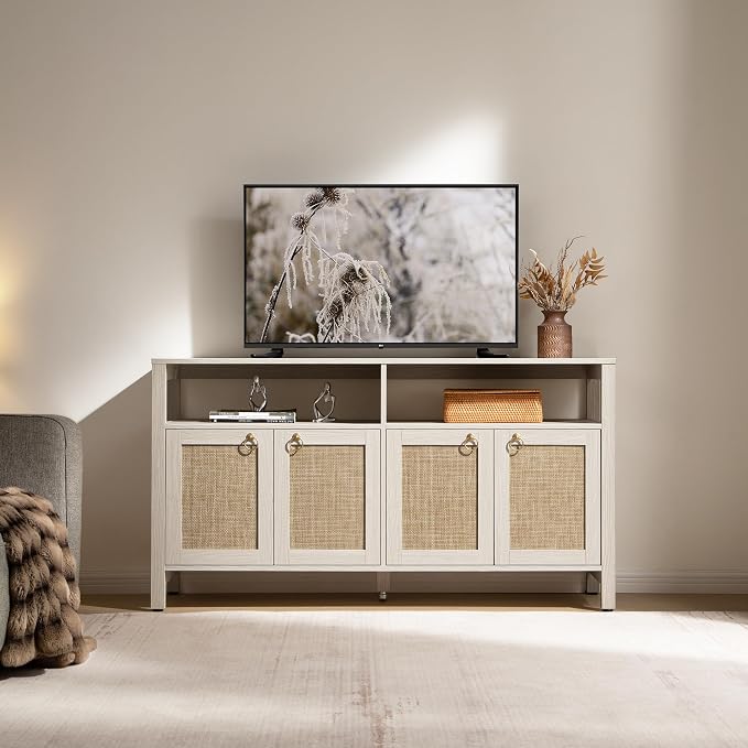 SICOTAS Rattan TV Stand for Television up to 120" - Image 3