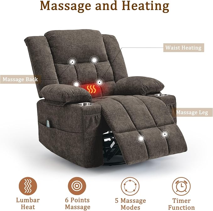 Korser 360° Swivel Rocker Recliner - Image 4