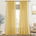 Gold Curtains for Living Room Back Tab Modern Farmhouse Semi Sheer Curtains 102 by Jolilight