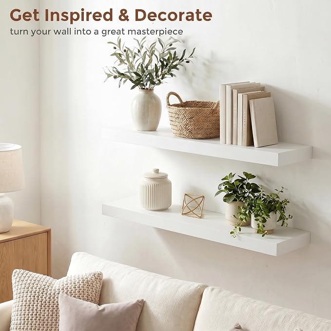 fuqing White Floating Shelves | 24 Inch Wood Floating Shelves - Image 6
